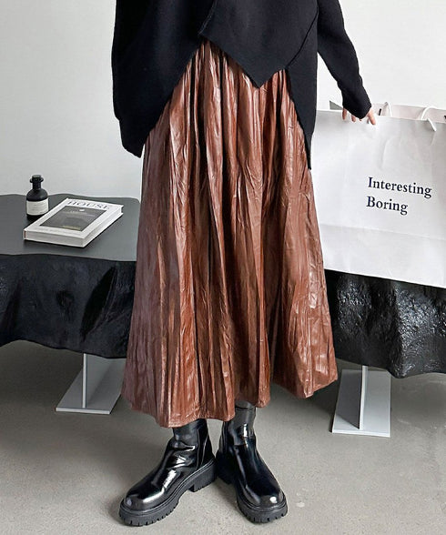 Crinkle Gloss Maxi Skirt